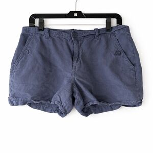 Calvin Klein Jeans Women Blue Linen Blend Shorts Size 8 Cargo Casual